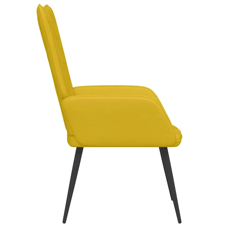 Chaise de relaxation Jaune moutarde Velours - 4