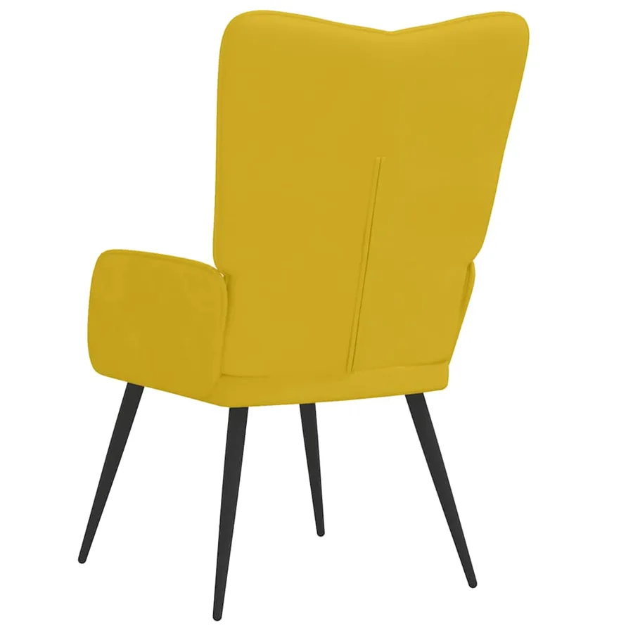 Chaise de relaxation Jaune moutarde Velours - 5
