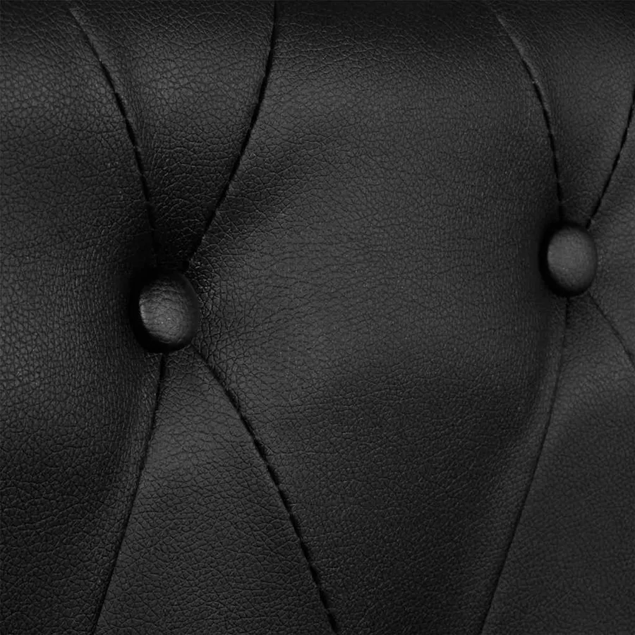 Canapé Chesterfield à 2 places cuir synthétique noir - 6