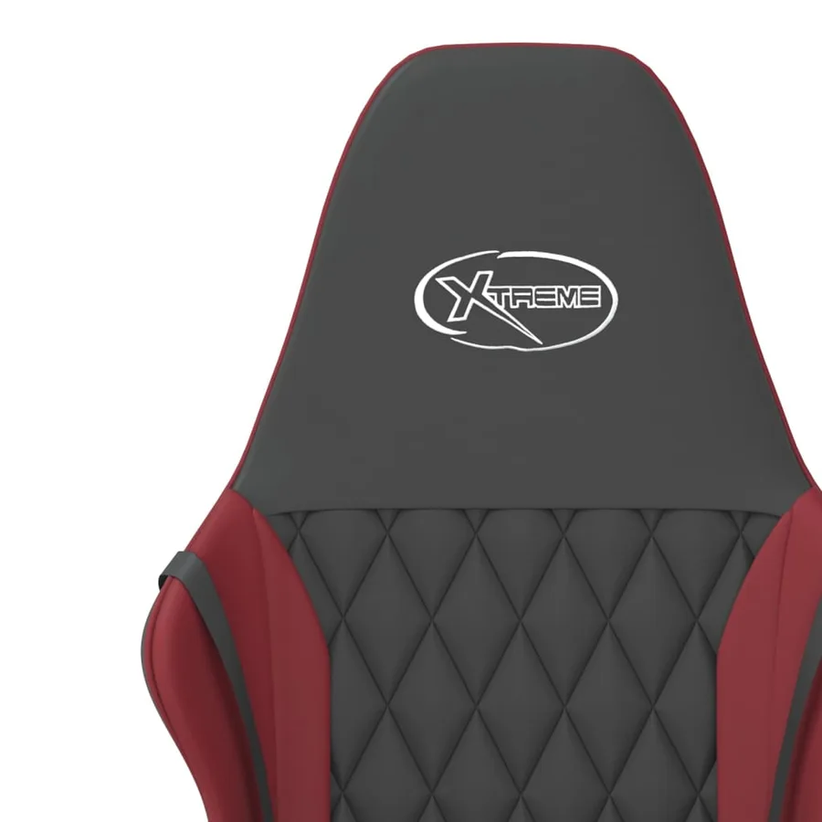 Chaise de jeu Noir et rouge bordeaux Similicuir - 10