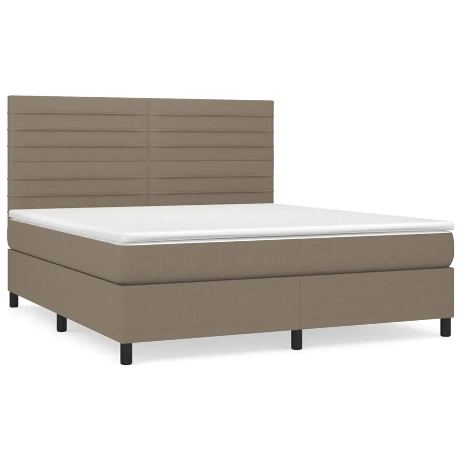 Sommier à lattes de lit avec matelas Taupe 160x200 cm Tissu - 2