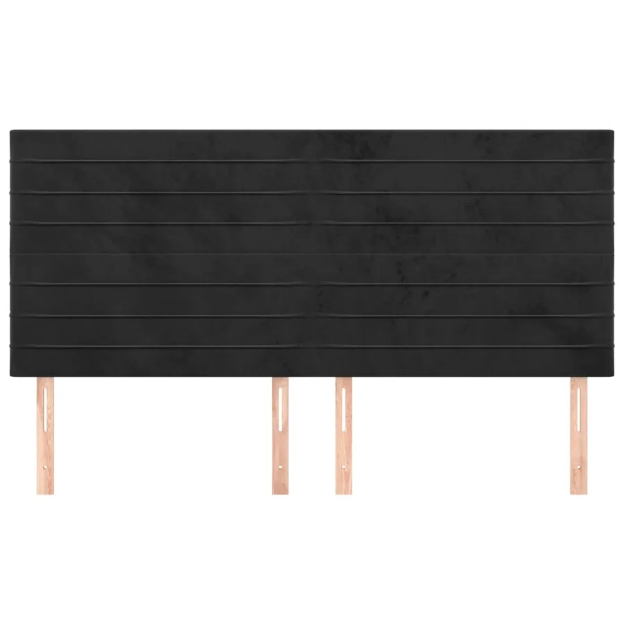Tête de lit Noir 200x5x118/128 cm Velours - 3