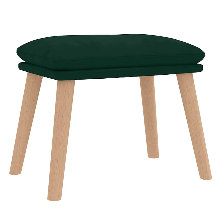 Chaise de relaxation avec tabouret Vert foncé Velours - 5