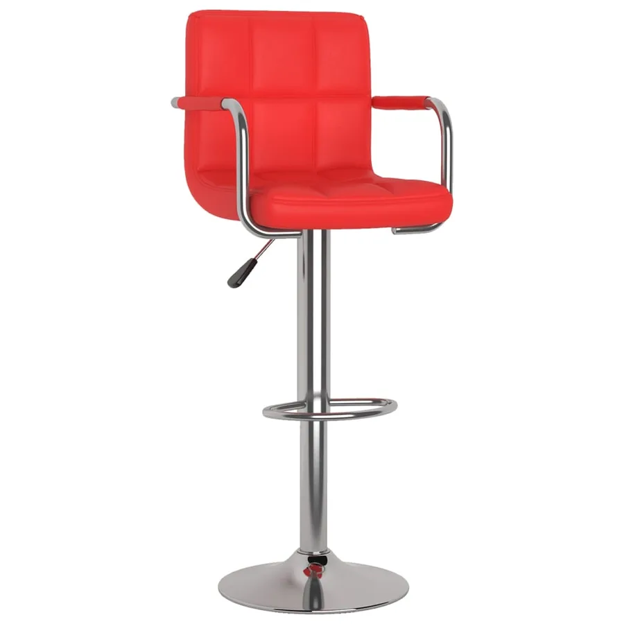 Tabourets de bar lot de 2 rouge similicuir - 3