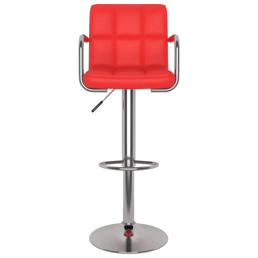Tabourets de bar lot de 2 rouge similicuir - 4