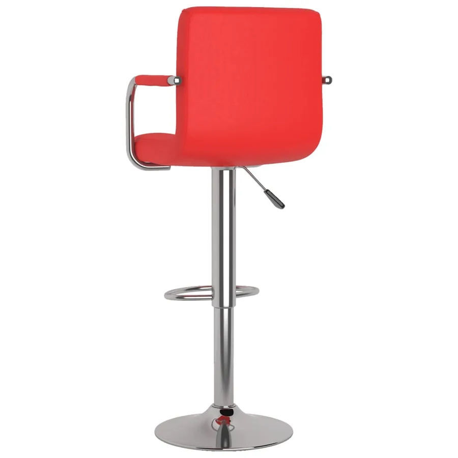 Tabourets de bar lot de 2 rouge similicuir - 6
