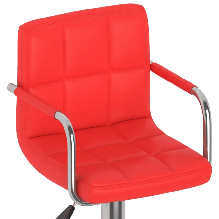 Tabourets de bar lot de 2 rouge similicuir - 8