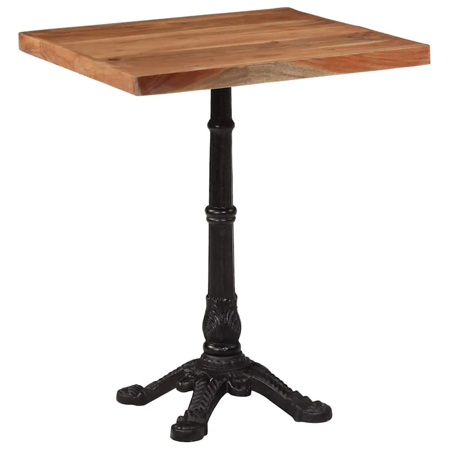 Table de bistro 60x60x76 cm Bois d'acacia massif - 2