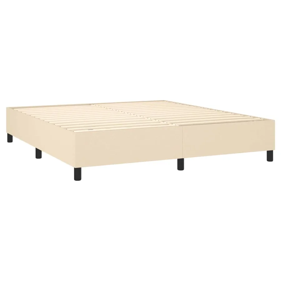 Sommier à lattes de lit avec matelas Crème 180x200 cm Tissu - 4