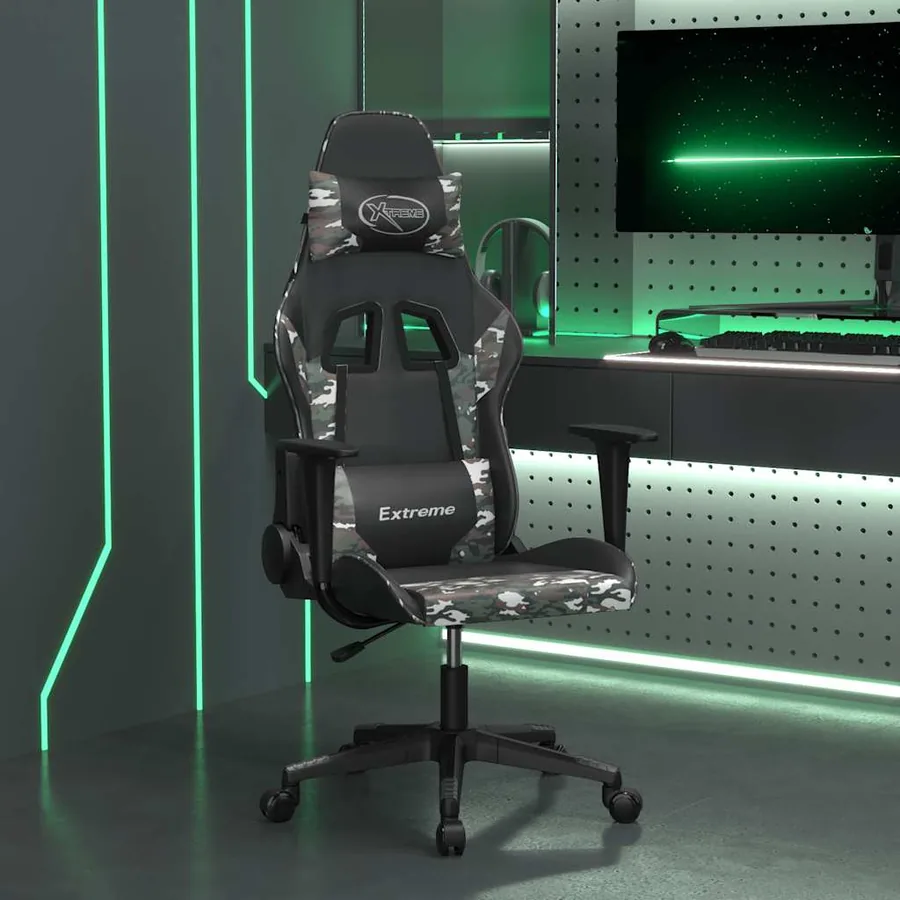 Chaise de jeu de massage Noir et camouflage Similicuir