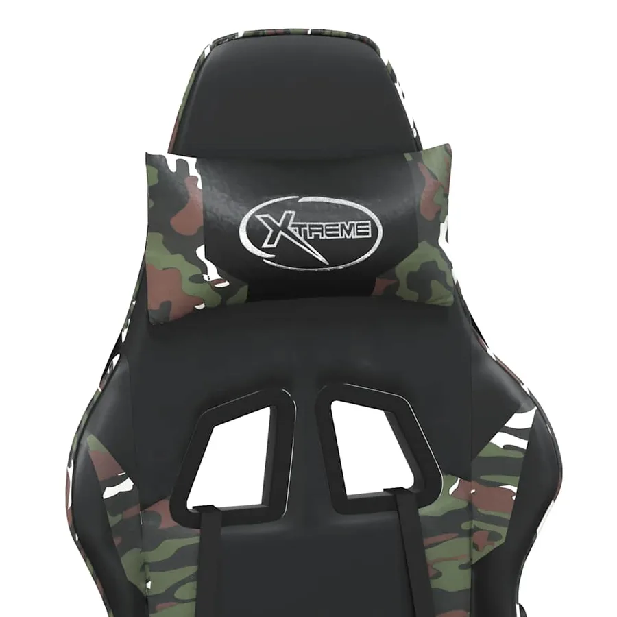 Chaise de jeu de massage Noir et camouflage Similicuir - 9