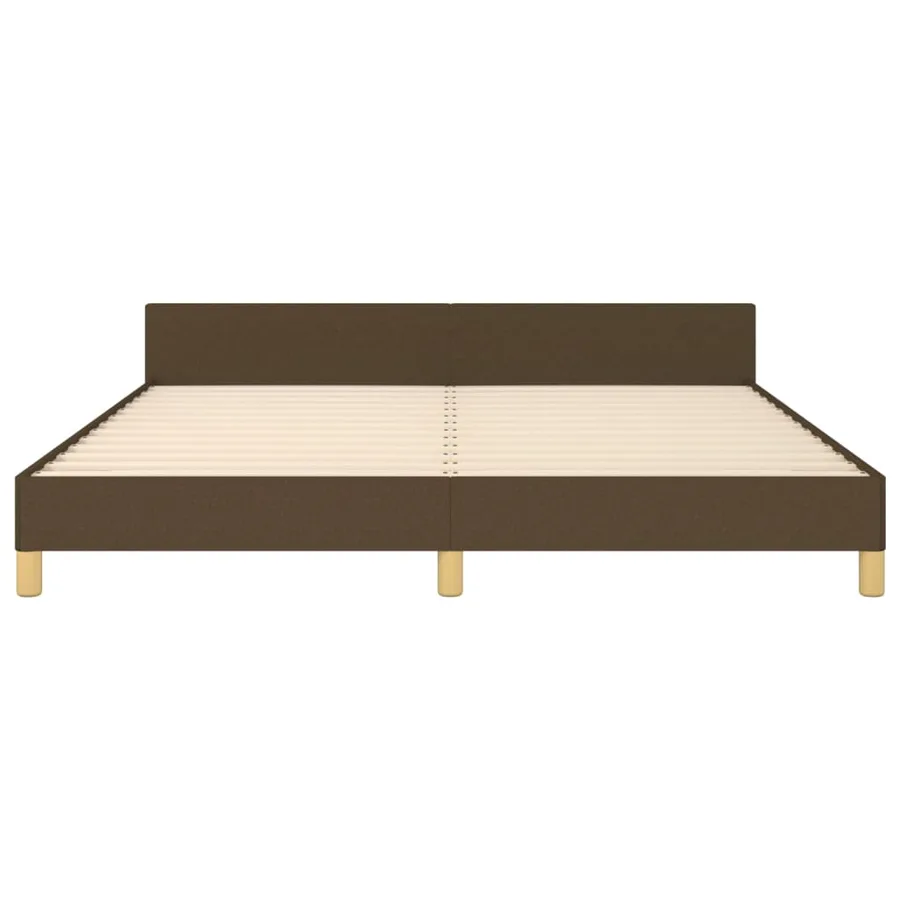Cadre de lit sans matelas marron foncé 180x200 cm tissu - 6
