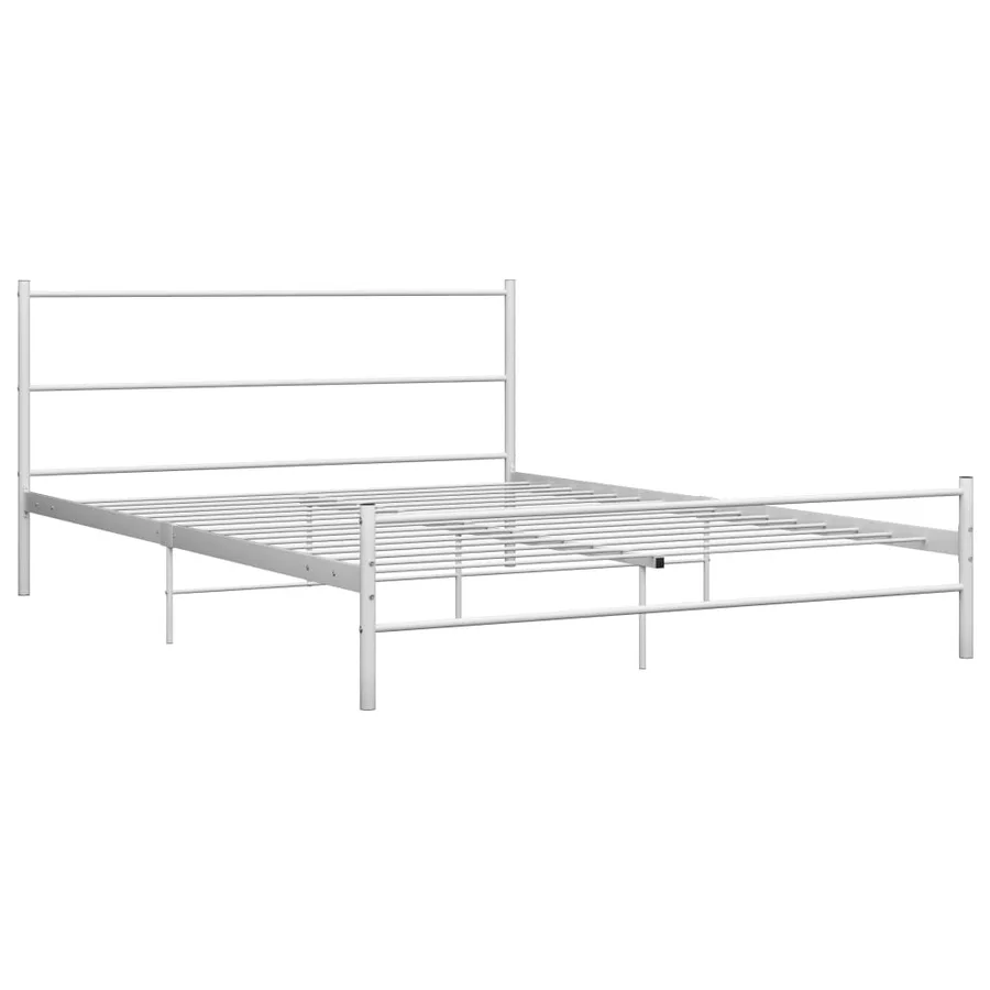 Cadre de lit sans matelas blanc métal 120x200 cm - 2