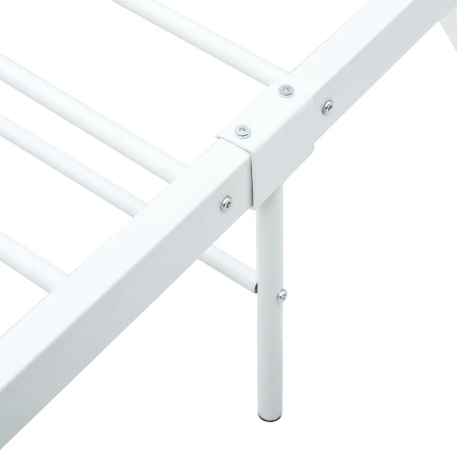Cadre de lit sans matelas blanc métal 120x200 cm - 6