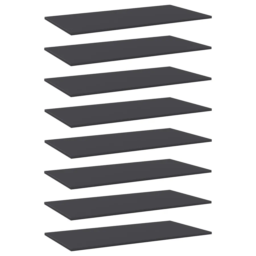 Panneaux de bibliothèque 8 pcs Gris 80x20x1,5 cm Aggloméré
