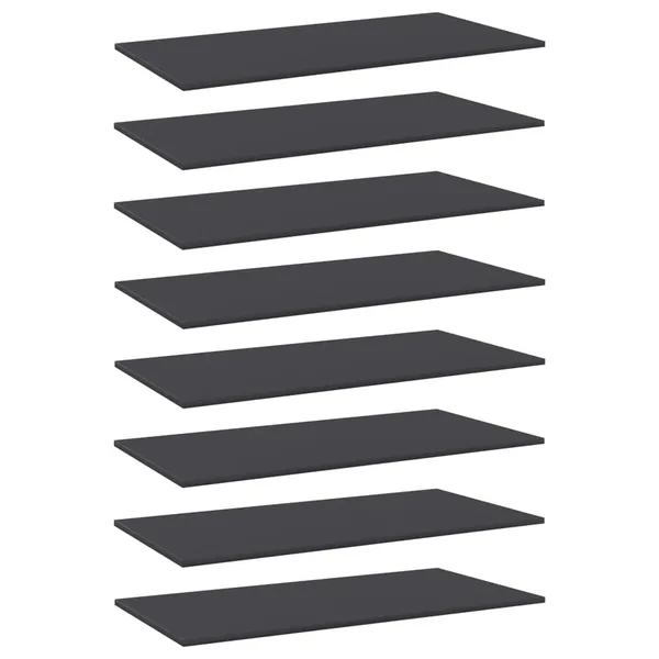 Panneaux de bibliothèque 8 pcs Gris 80x20x1,5 cm Aggloméré