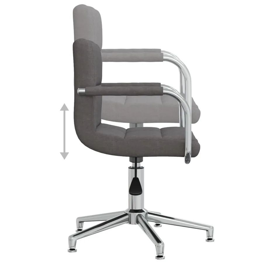 Chaise pivotante de salle à manger Gris foncé Tissu - 5