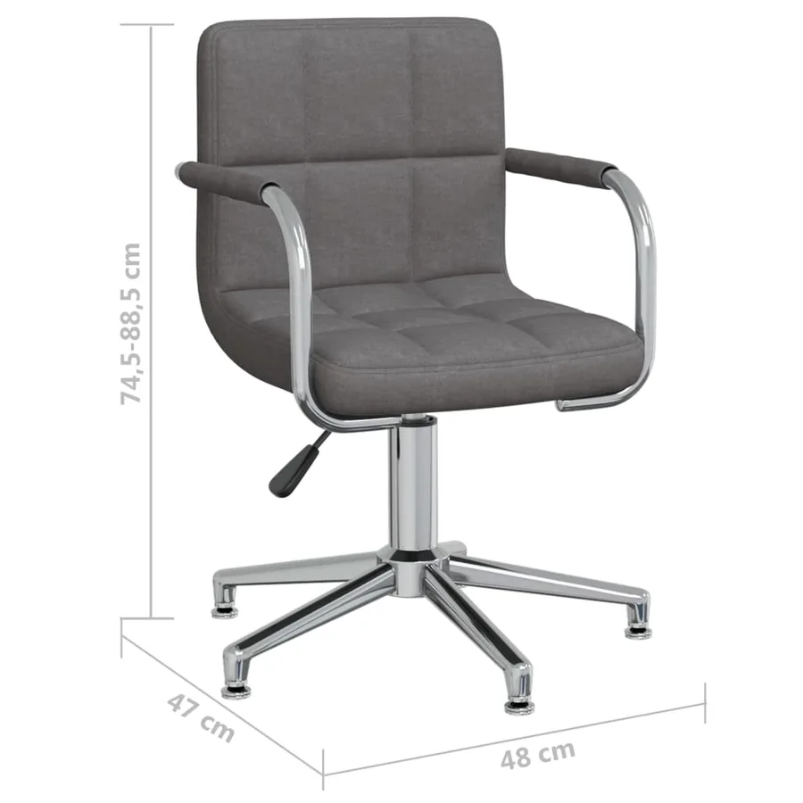 Chaise pivotante de salle à manger Gris foncé Tissu - 8
