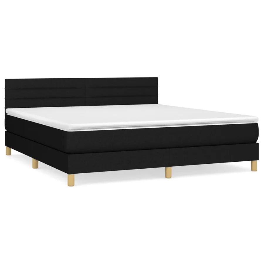Sommier à lattes de lit avec matelas Noir 180x200 cm Tissu - 2