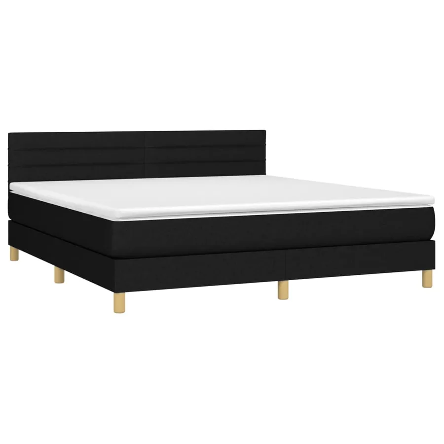 Sommier à lattes de lit avec matelas Noir 180x200 cm Tissu - 3