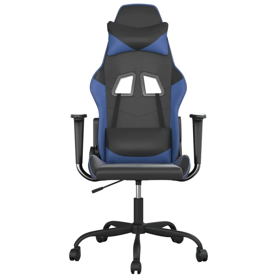 Chaise de jeu de massage Noir et bleu Similicuir - 3