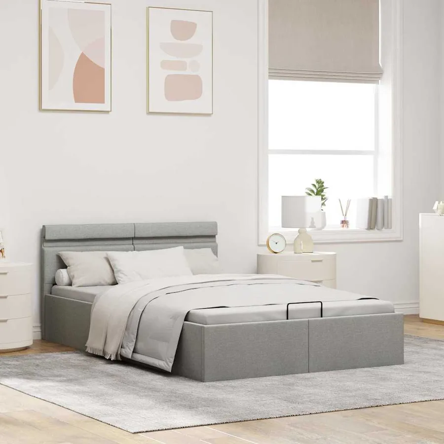 Cadre de lit à rangement hydraulique sans matelas 120x200 cm - 4