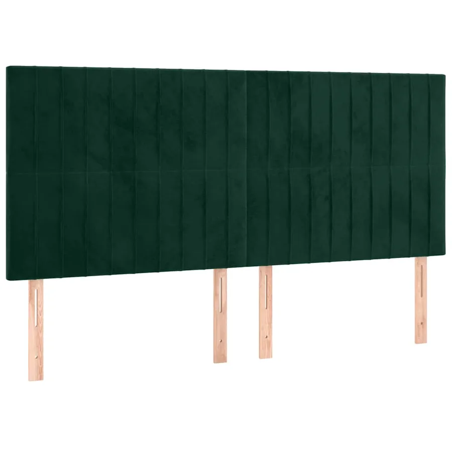 Tête de lit à LED Vert foncé 200x5x118/128 cm Velours - 3