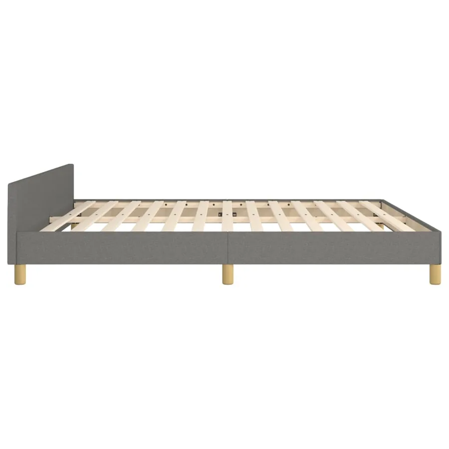 Cadre de lit sans matelas gris foncé 180x200 cm tissu - 7
