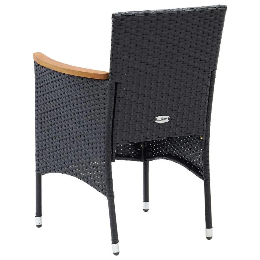 Ensemble à manger de jardin 9 pcs Noir - 12
