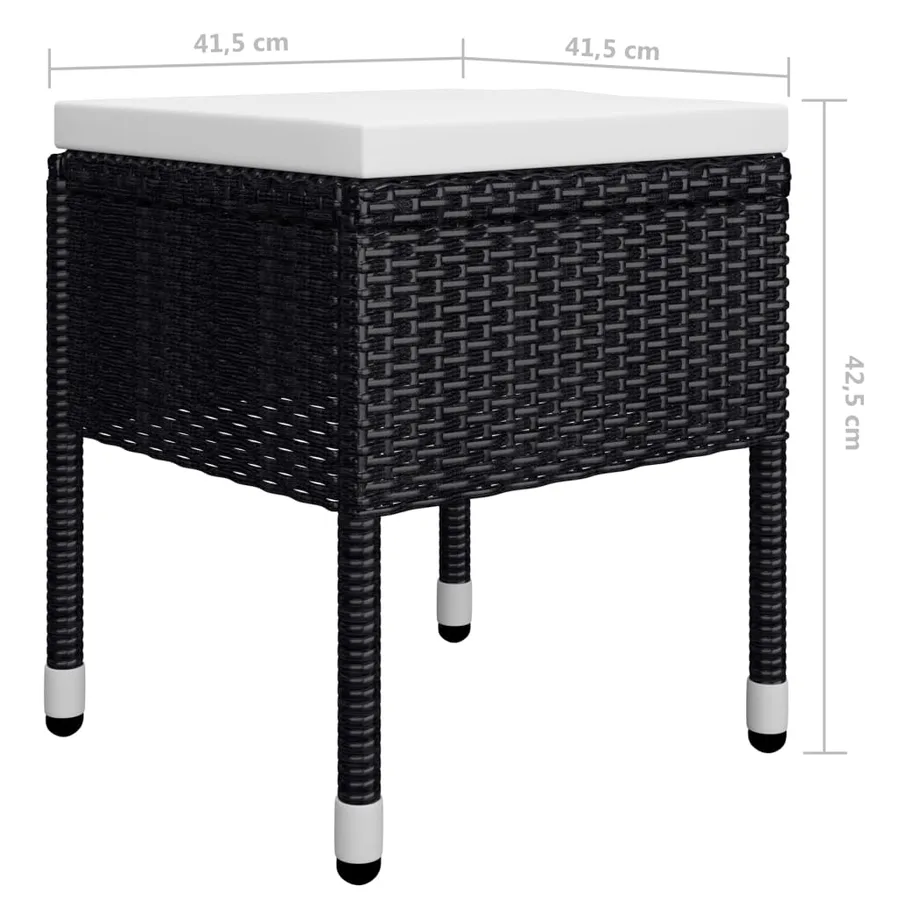Ensemble à manger de jardin 9 pcs Noir - 17