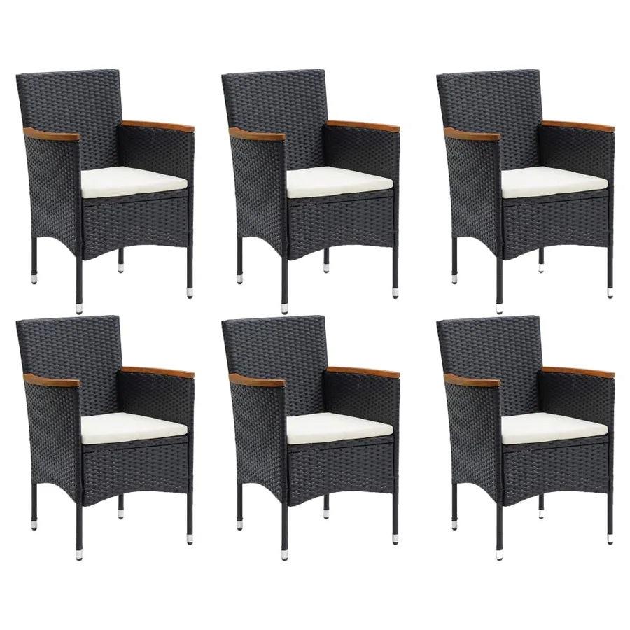 Ensemble à manger de jardin 9 pcs Noir - 7