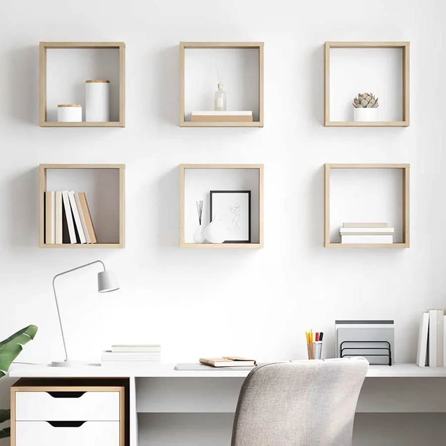 Étagères cube murales 6 pcs Chêne sonoma 30x15x30 cm