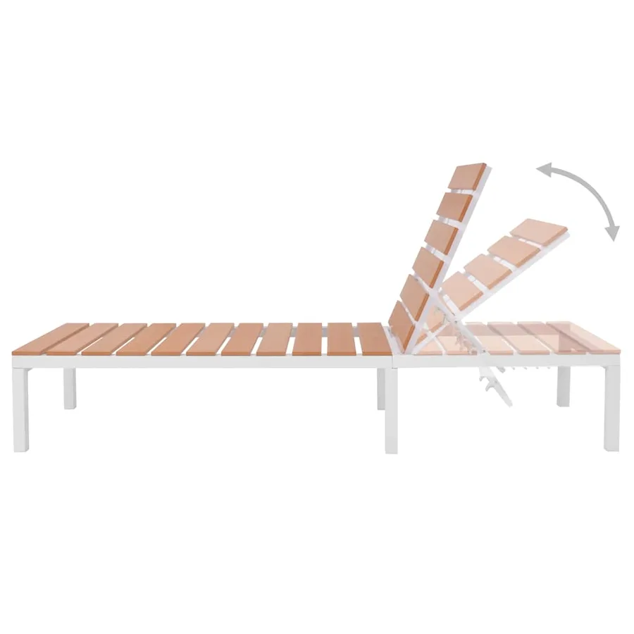 Chaise longue Aluminium et WPC Marron - 3