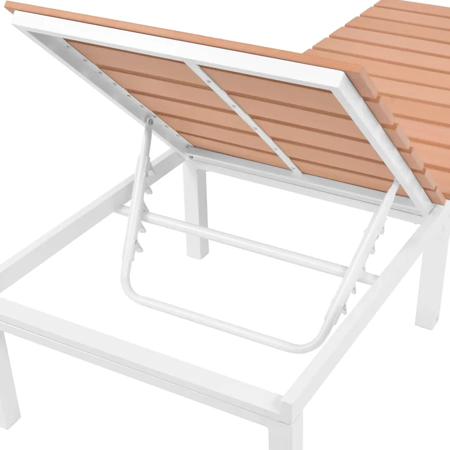 Chaise longue Aluminium et WPC Marron - 7