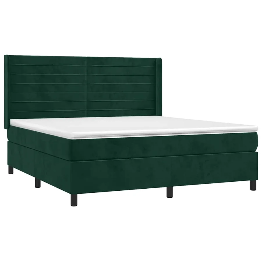 Sommier à lattes de lit et matelas Vert foncé 160x200cm Velours - 3