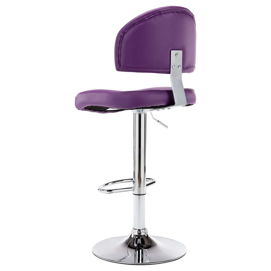 Tabourets de bar lot de 2 violet similicuir - 3