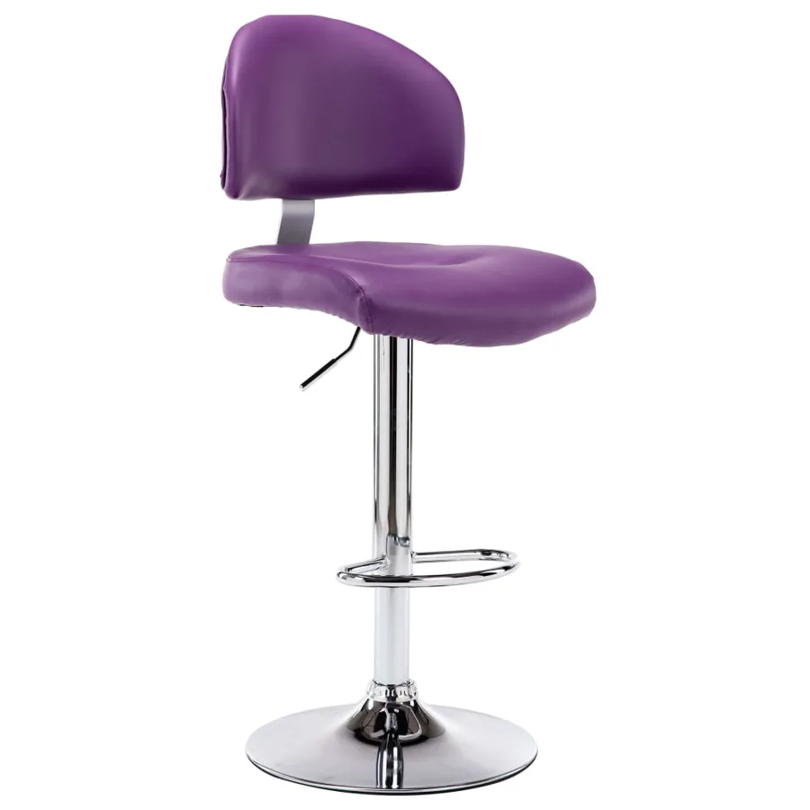 Tabourets de bar lot de 2 violet similicuir - 4