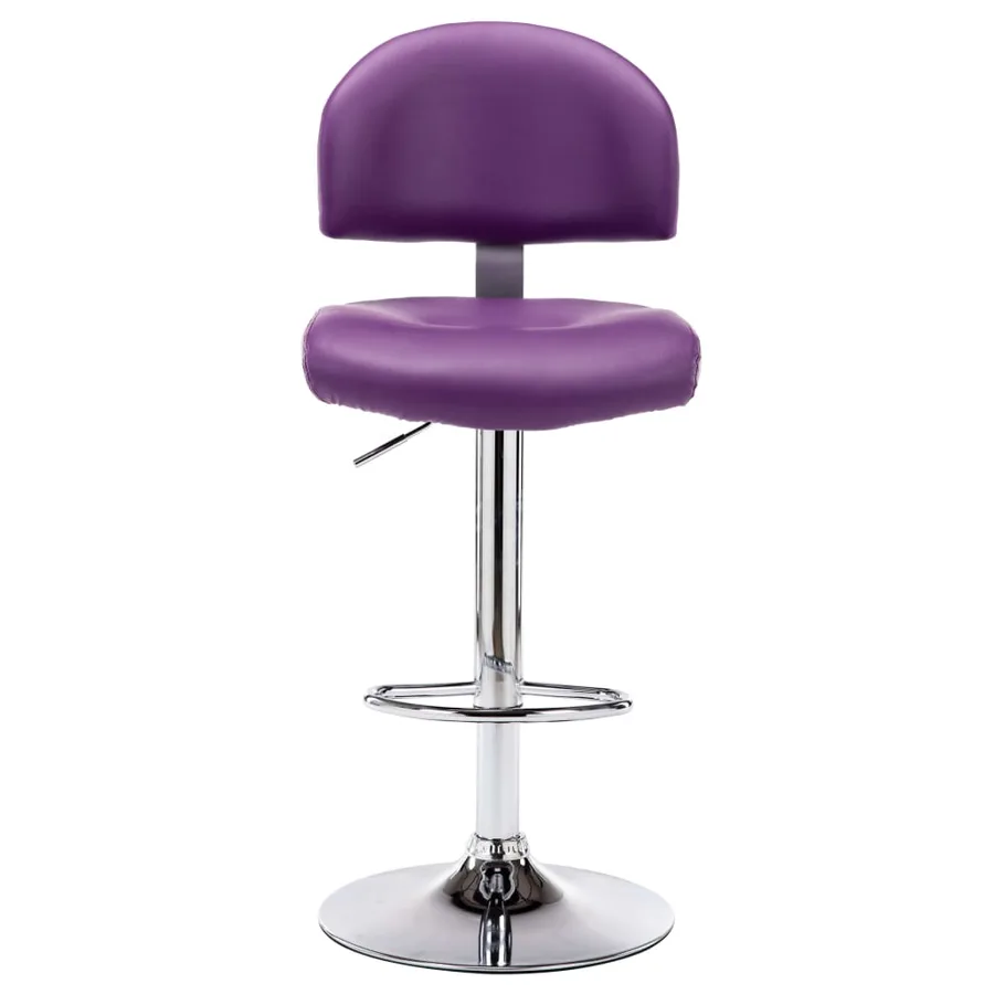 Tabourets de bar lot de 2 violet similicuir - 5