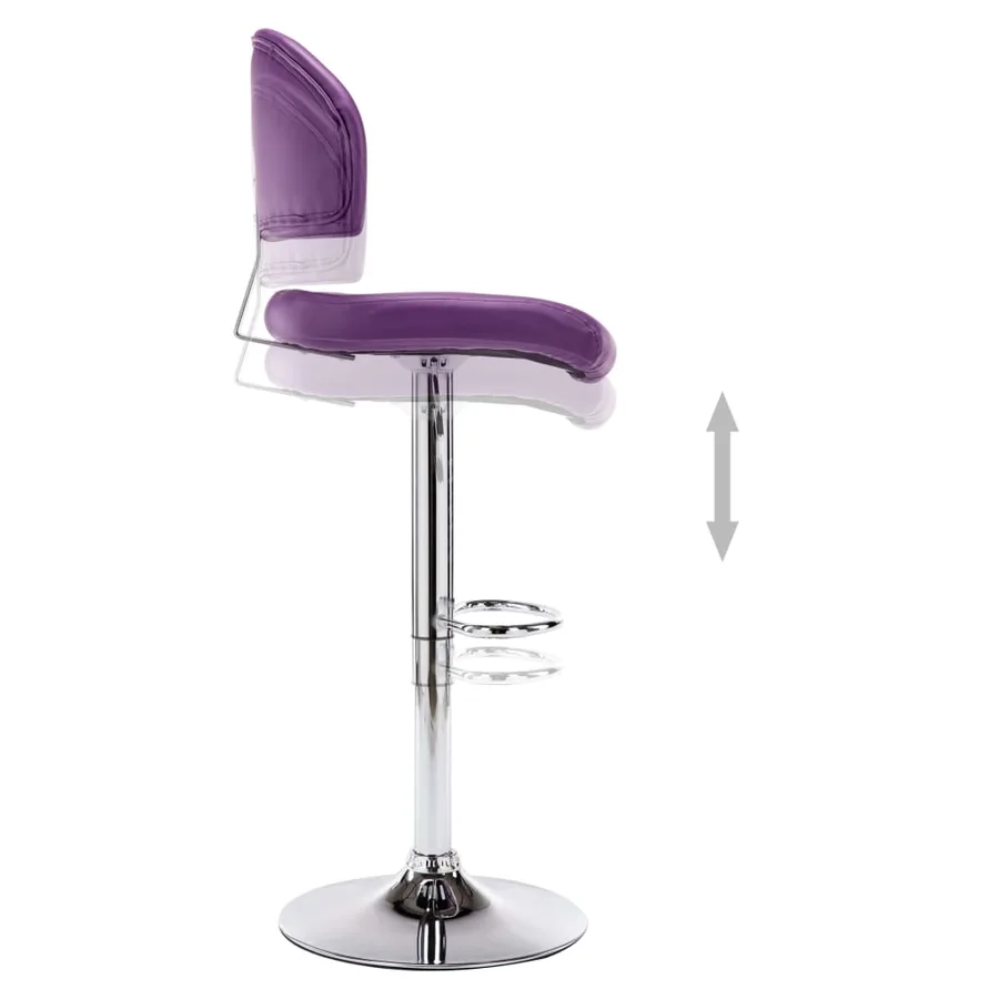 Tabourets de bar lot de 2 violet similicuir - 7