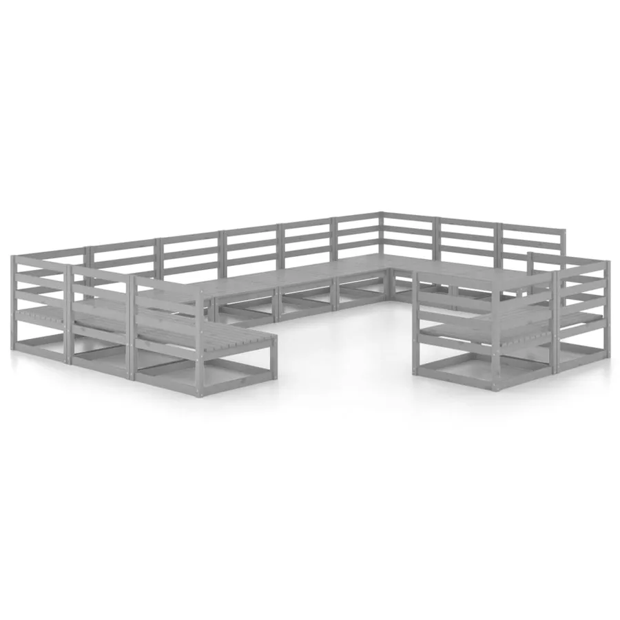 Salon de jardin 12 pcs bois de pin massif - 2