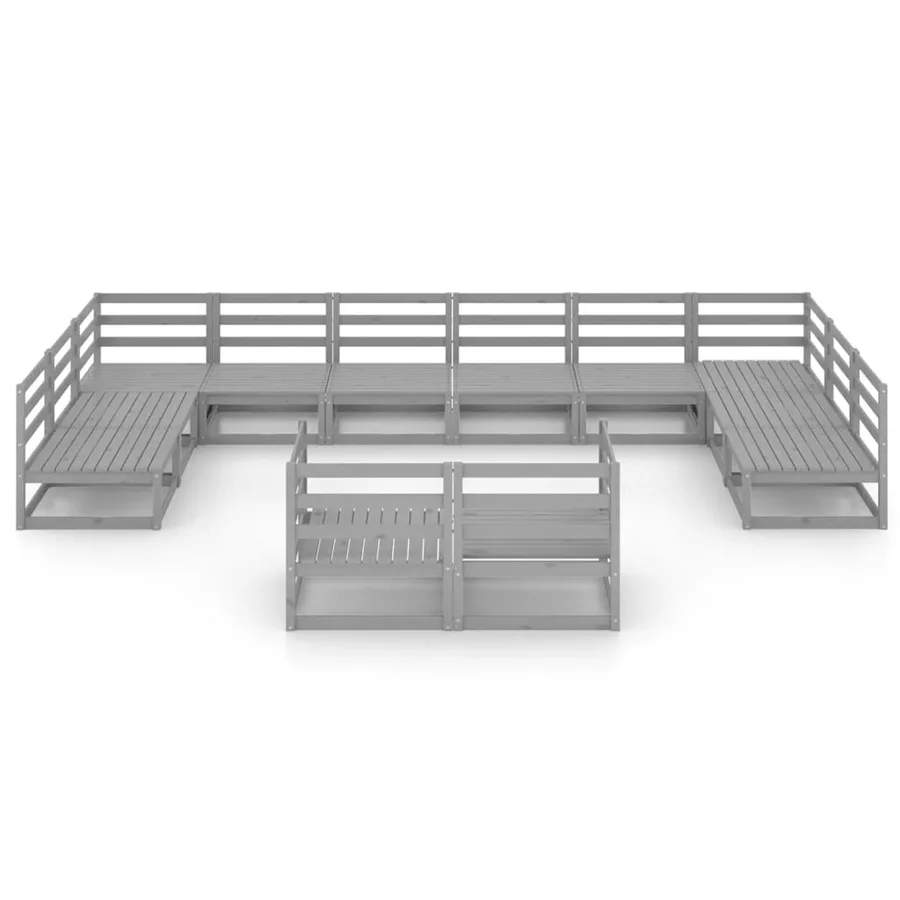Salon de jardin 12 pcs bois de pin massif - 3