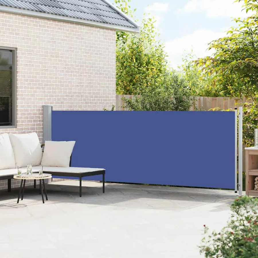 Auvent latéral rétractable de patio 140x600 cm bleu - 3