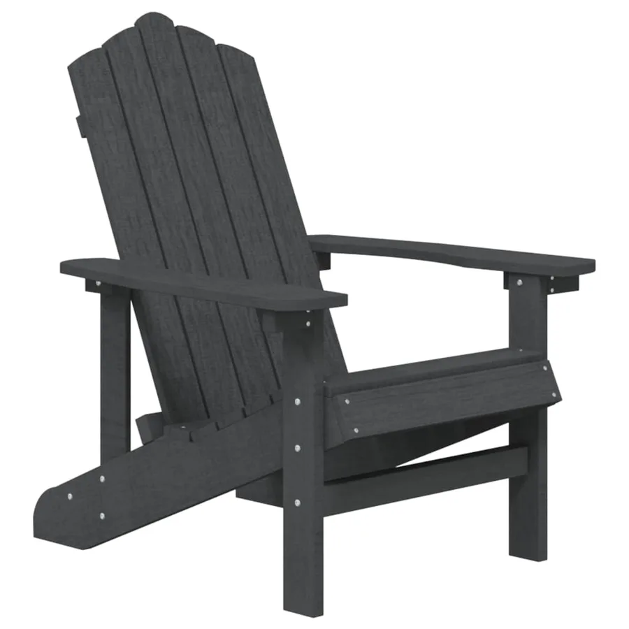 Chaises de jardin Adirondack avec table PEHD Anthracite - 3