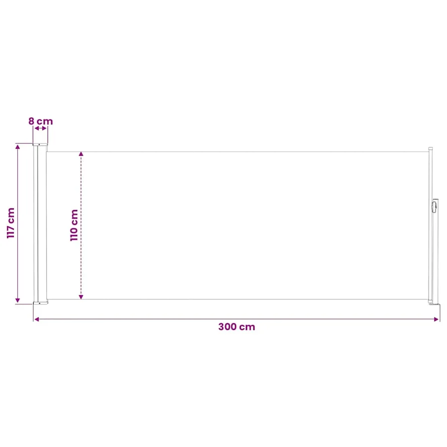 Auvent latéral rétractable 120 x 300 cm Gris - 13