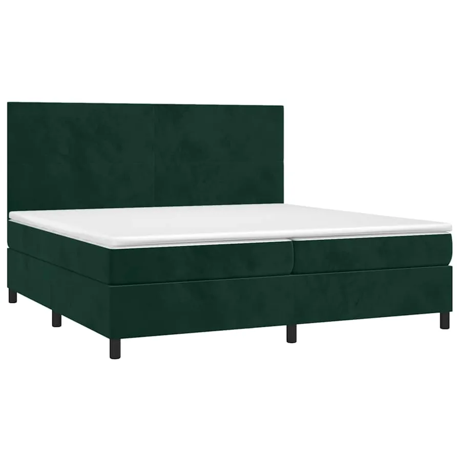 Sommier à lattes de lit avec matelas LED Vert foncé 200x200 cm - 3