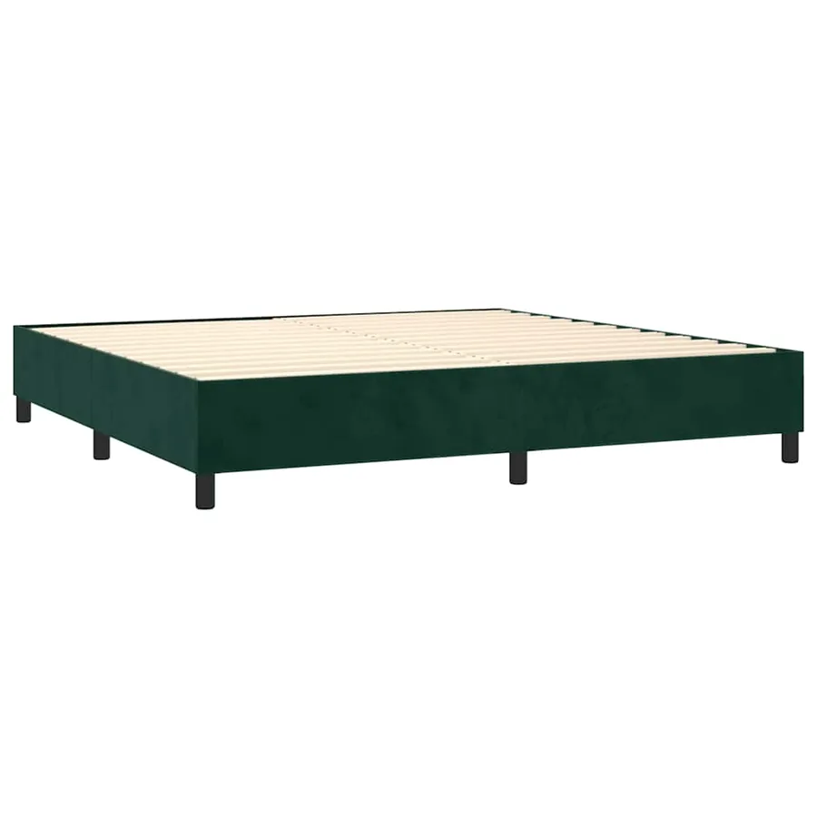 Sommier à lattes de lit avec matelas LED Vert foncé 200x200 cm - 5