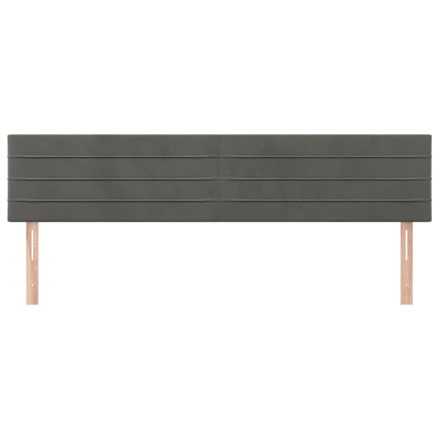 Têtes de lit Gris foncé 160x5x78/88 cm Velours - 3