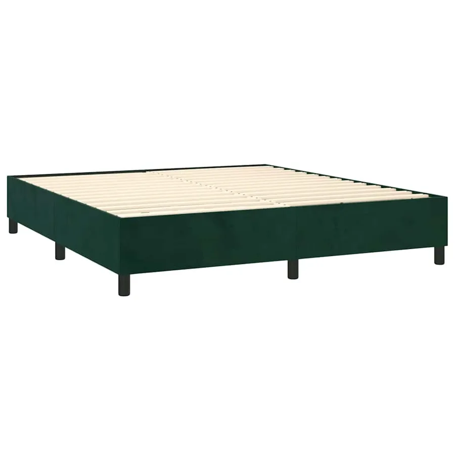 Sommier à lattes de lit matelas et LED Vert foncé 180x200 cm - 5