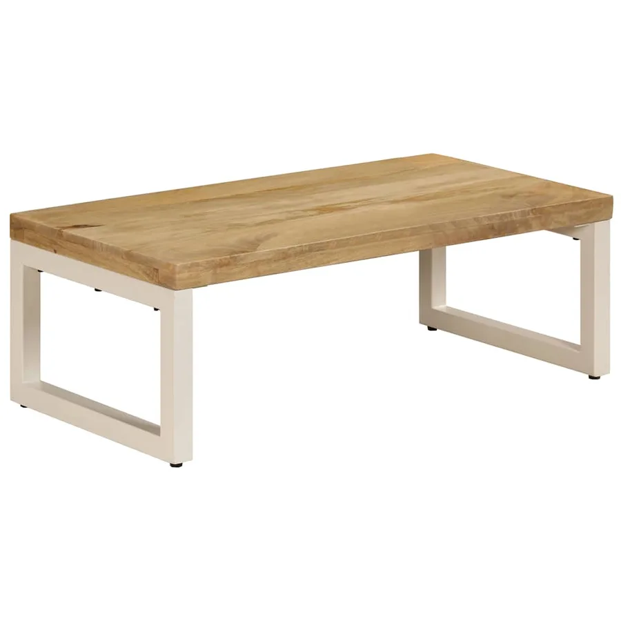Table basse 100x50x35 cm Bois de manguier solide et acier - 11