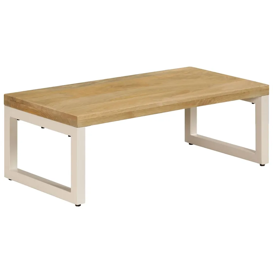 Table basse 100x50x35 cm Bois de manguier solide et acier - 13